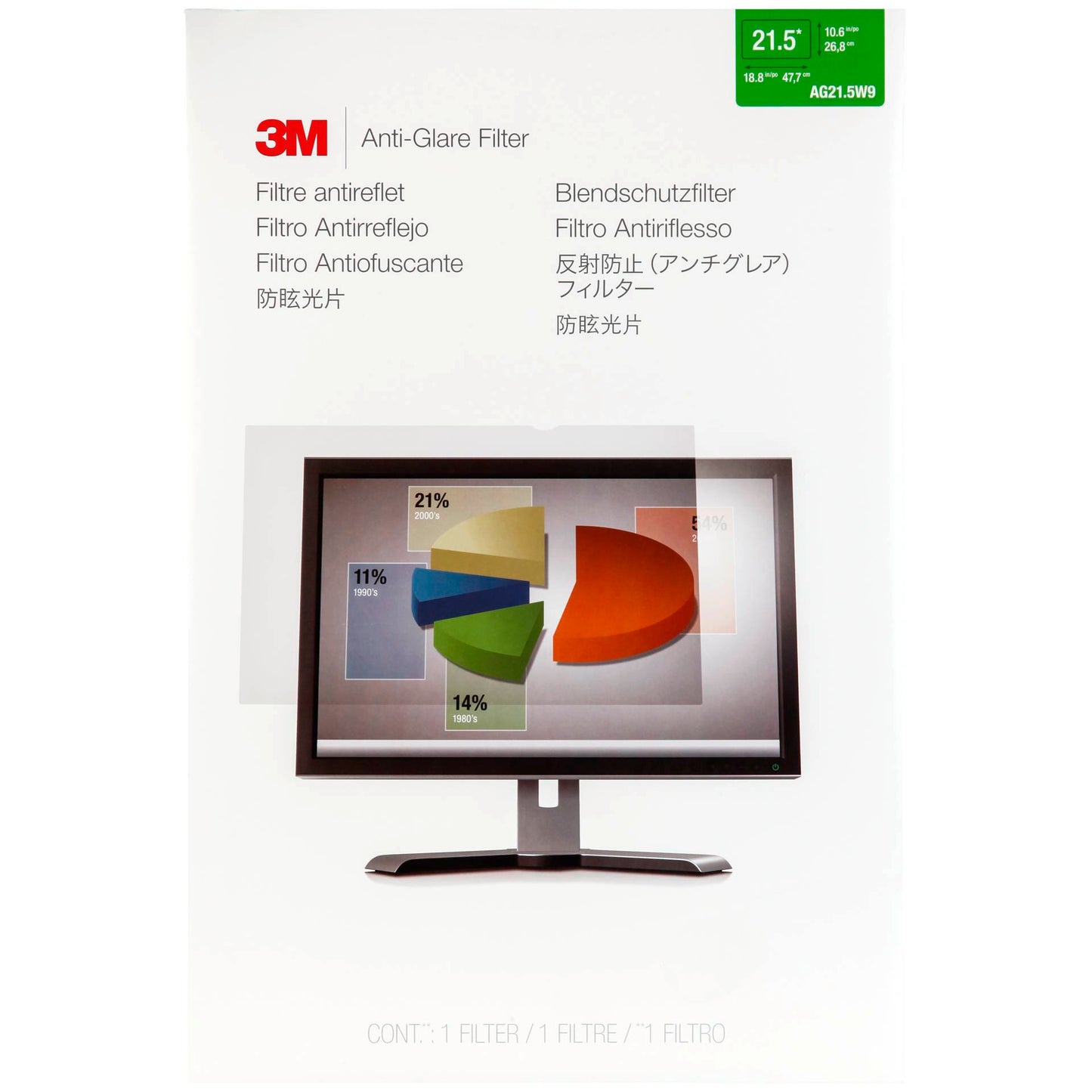 3M AG215W9 Anti-Glare Filter for Widescreen Monitors 21,5