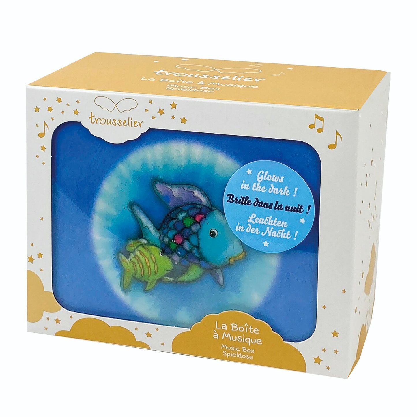 Trousselier Jewellery Music Box Rainbow Fish, Night Glow