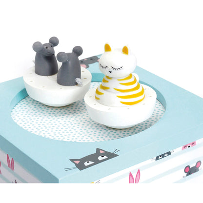 Trousselier Music Box Dancing Cat & Mouse