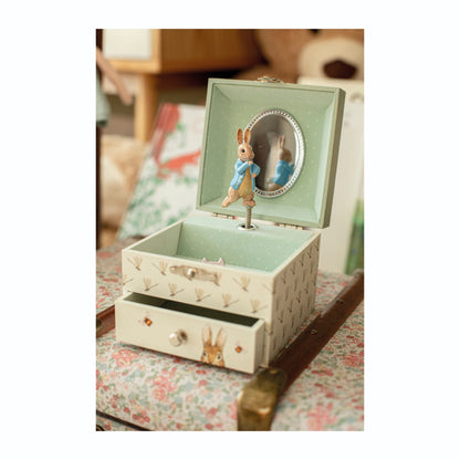 Trousselier Music Box with Drawer, Peter Rabbit, Dragonfly