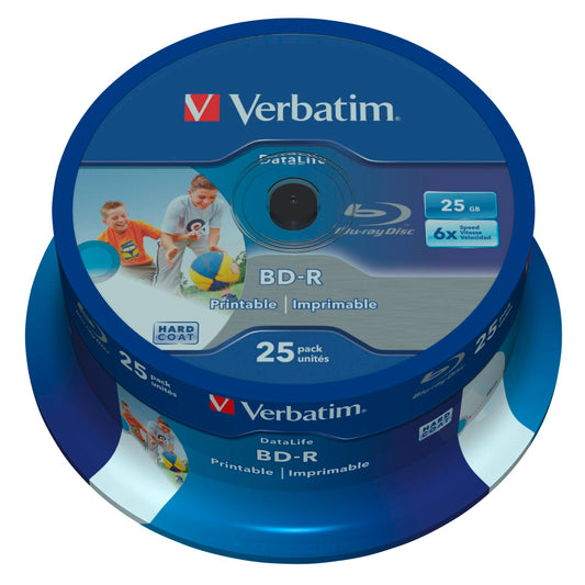 1x25 Verbatim BD-R Blu-Ray 25GB 6x Speed DL Wide Printable CB