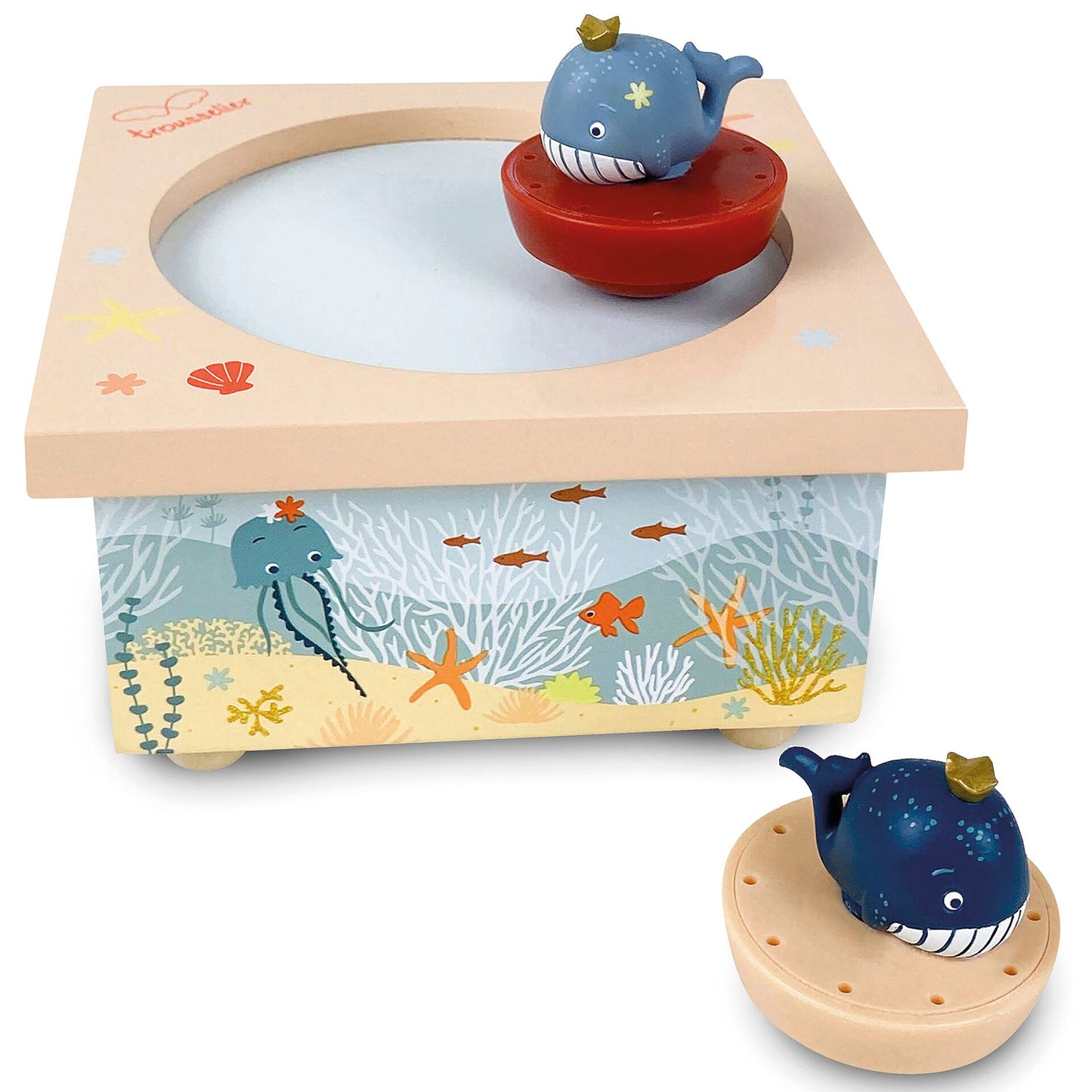 Trousselier Dancing Music Box Whales, magnetic