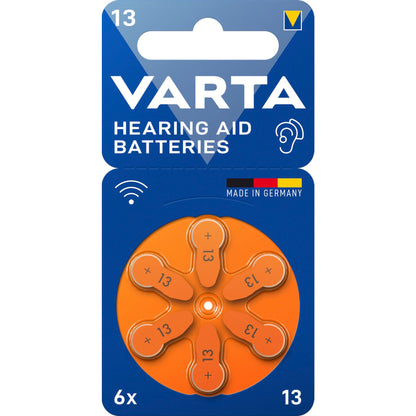 1x6 Varta Hearing Aid Batteries Type 13             24606101416