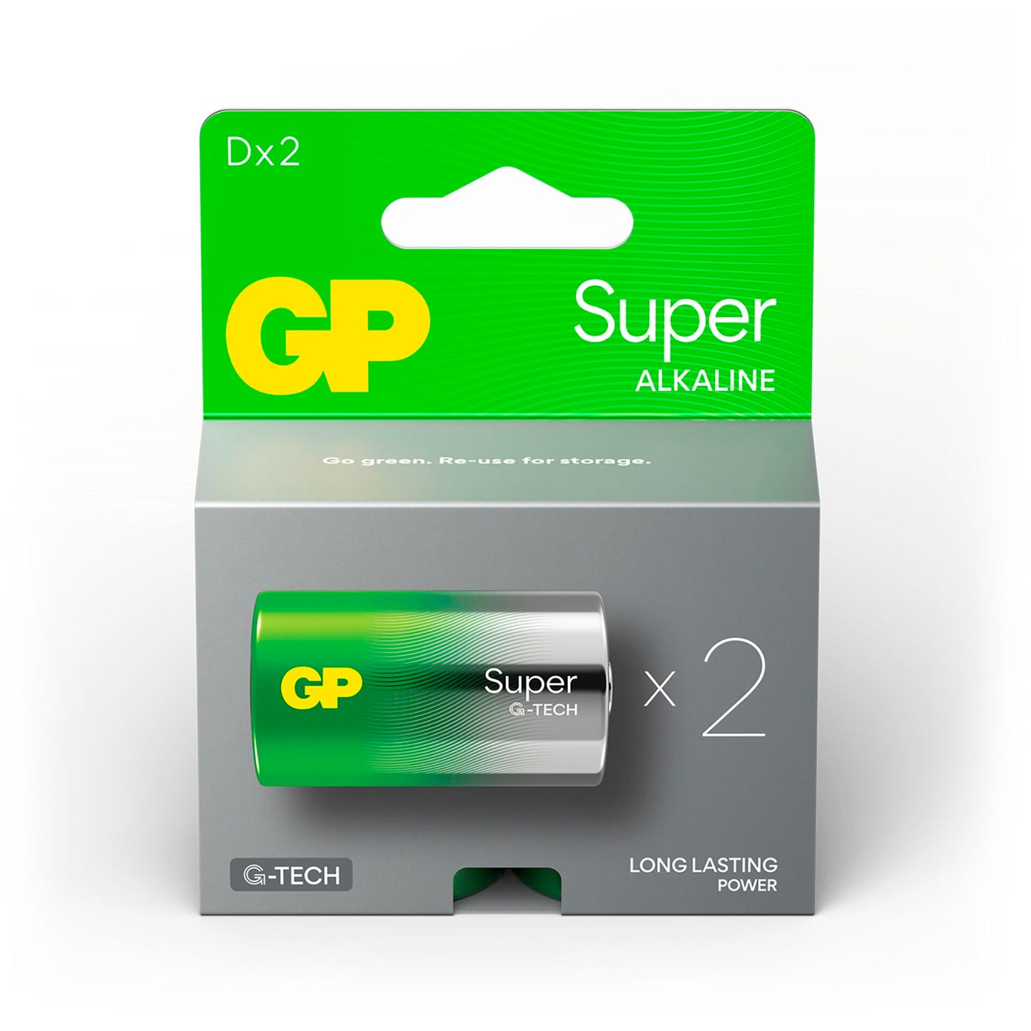 1x2 GP Super Alkaline 1,5V D Mono LR20 Rel.    03013AETA-B2