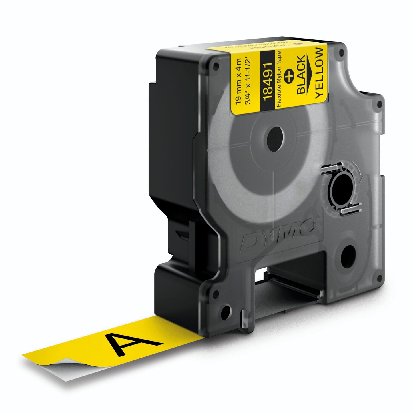 Dymo Rhino Flexible Nylon Tape 19 mm x 3,5 m black to yellow