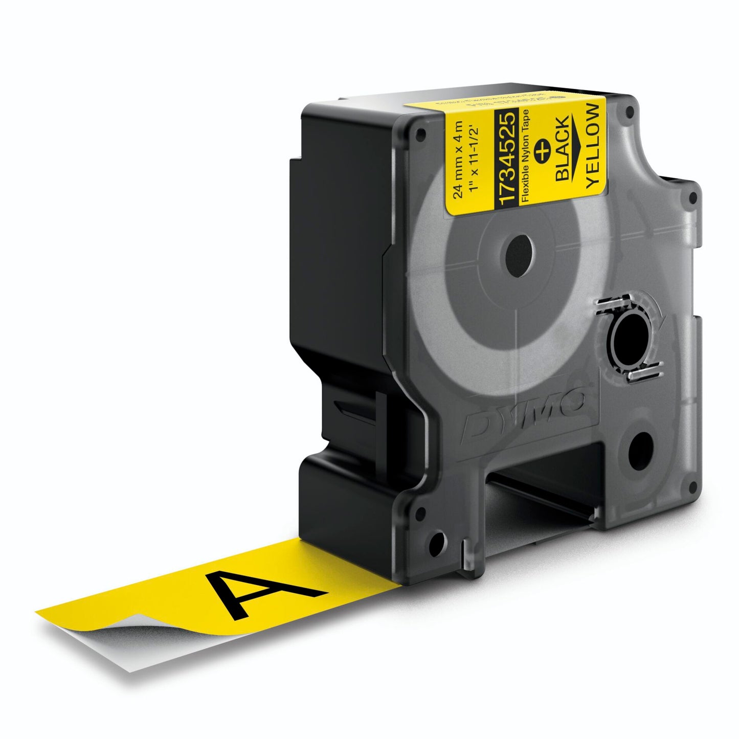 Dymo Rhino Flexible Nylon Tape 24 mm x 3,5 m black to yellow