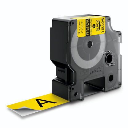 Dymo Rhino Flexible Nylon Tape 24 mm x 3,5 m black to yellow