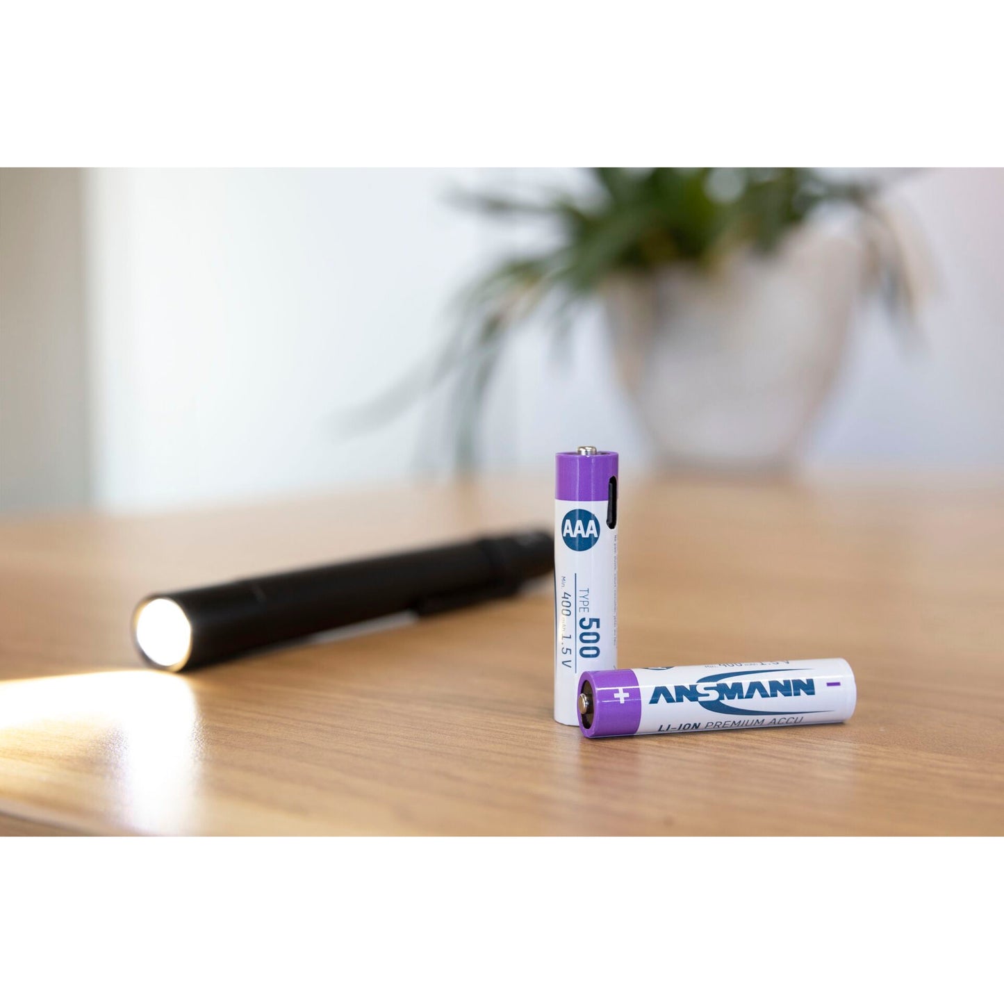 1x4 Ansmann Lithium Akku Micro AAA 400mAh + Cable     1311-0028