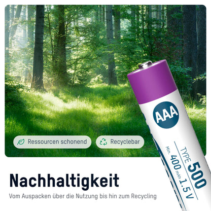 1x4 Ansmann Lithium Akku Micro AAA 400mAh + Cable     1311-0028