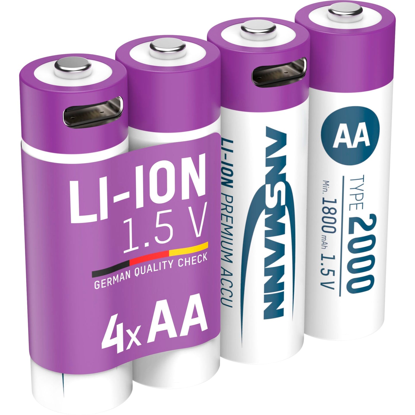 1x4 Ansmann Lithium Akku Mignon AA 1800mAh + Cable     1312-0036