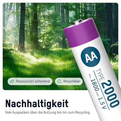 1x4 Ansmann Lithium Akku Mignon AA 1800mAh + Cable     1312-0036