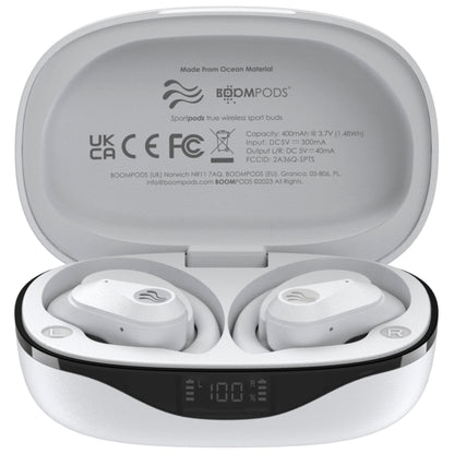 Boompods Sportpods Ocean TWS White