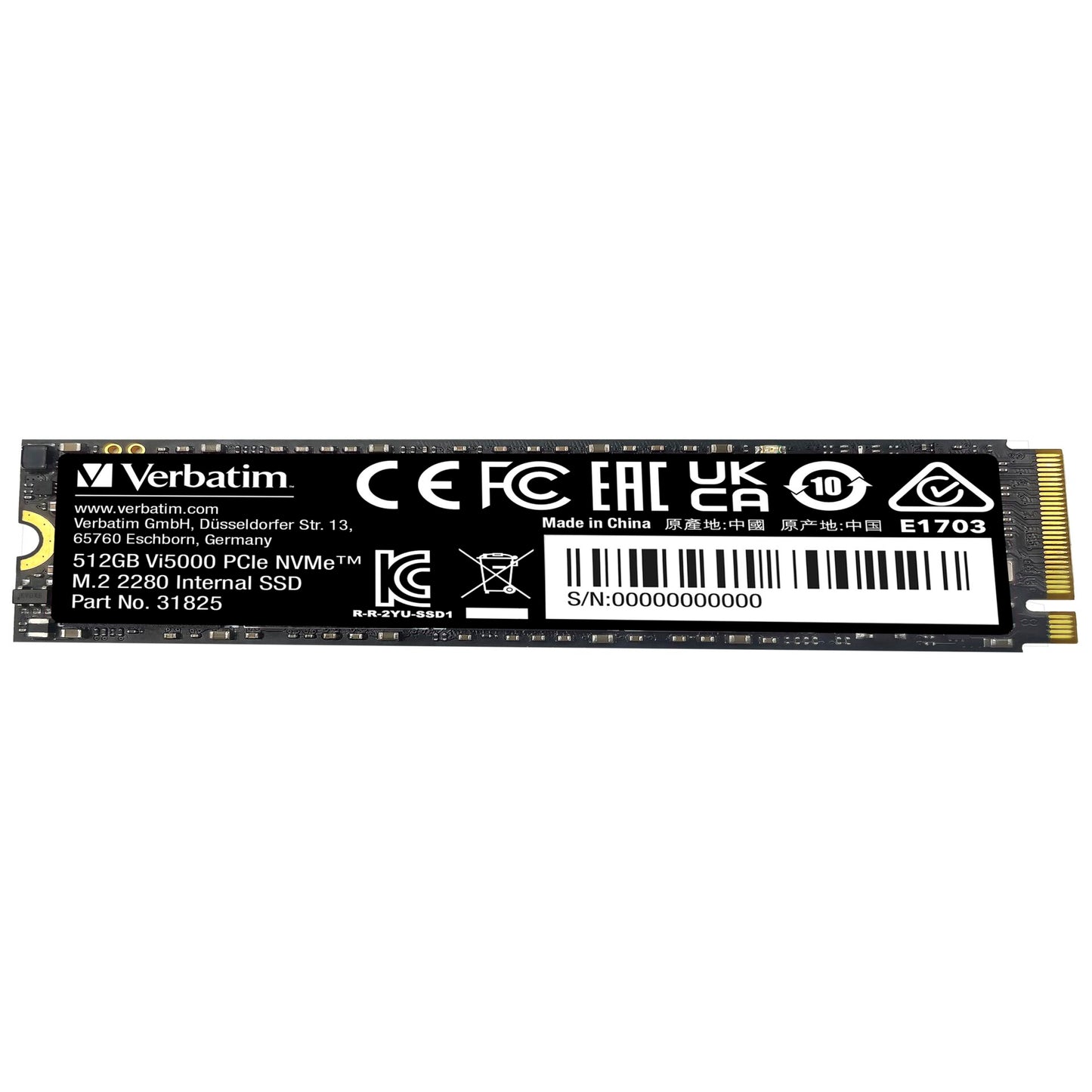 Verbatim Vi5000 M.2 SSD    512GB PCIe4 NVMe                 31825