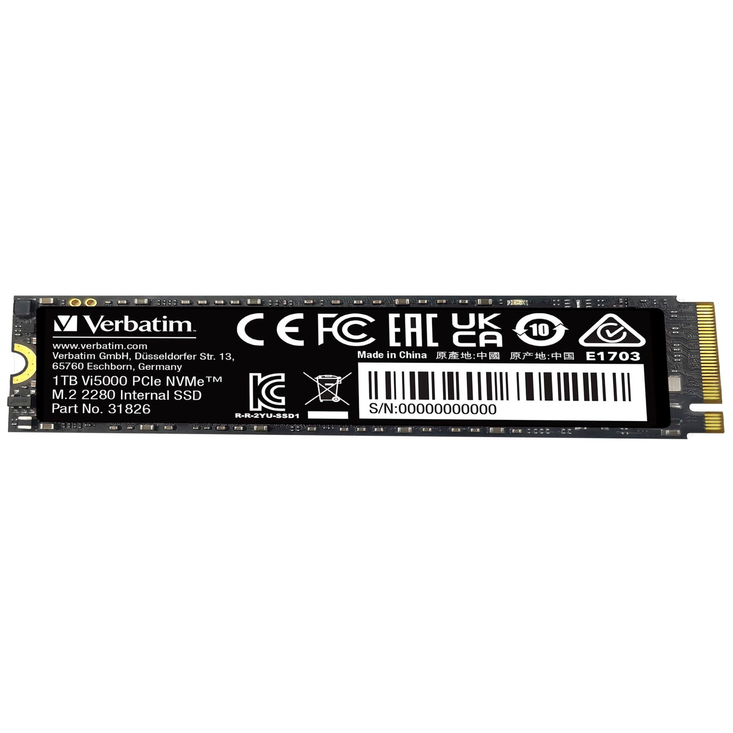 Verbatim Vi5000 M.2 SSD      1TB PCIe4 NVMe                 31826