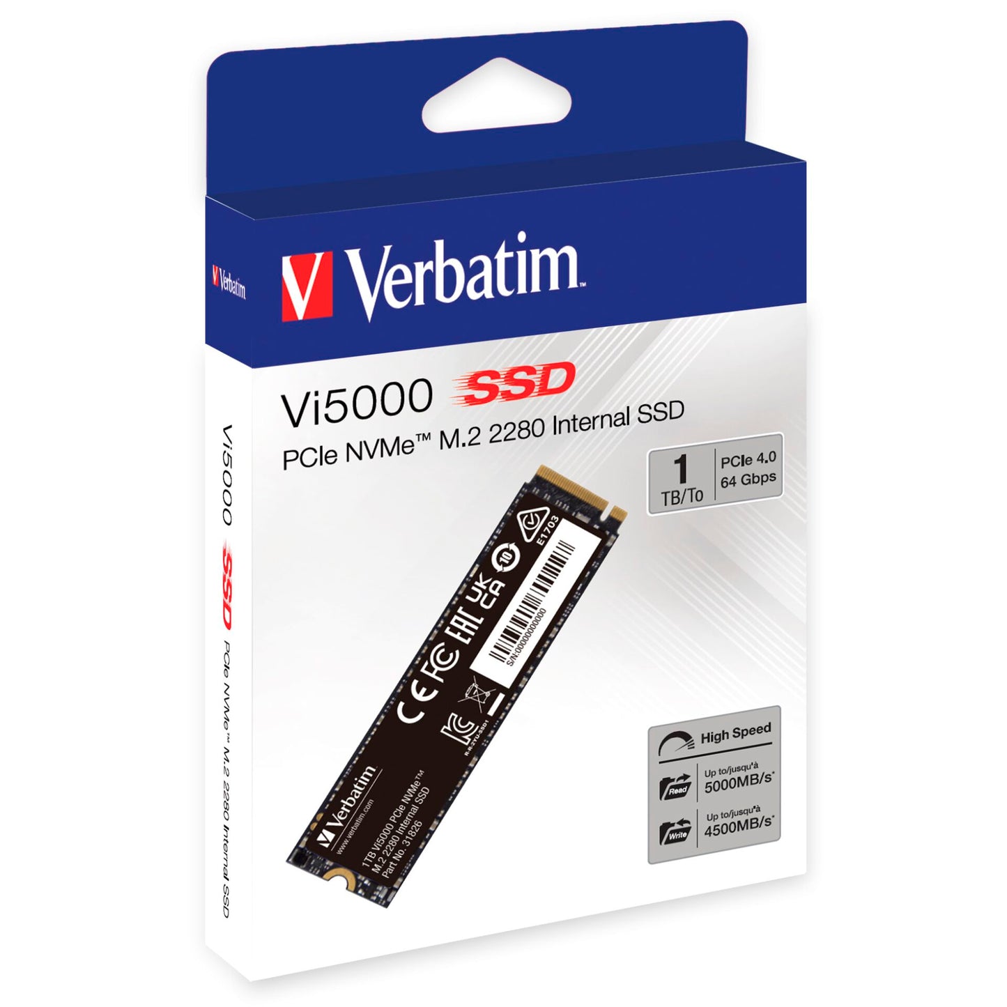 Verbatim Vi5000 M.2 SSD      1TB PCIe4 NVMe                 31826