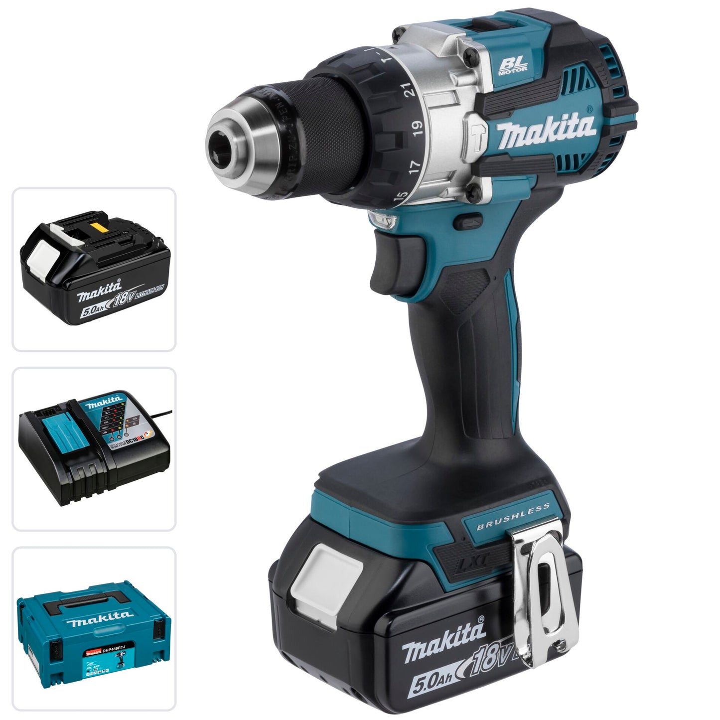 Makita DHP489RTJ Cordless Combi Drill