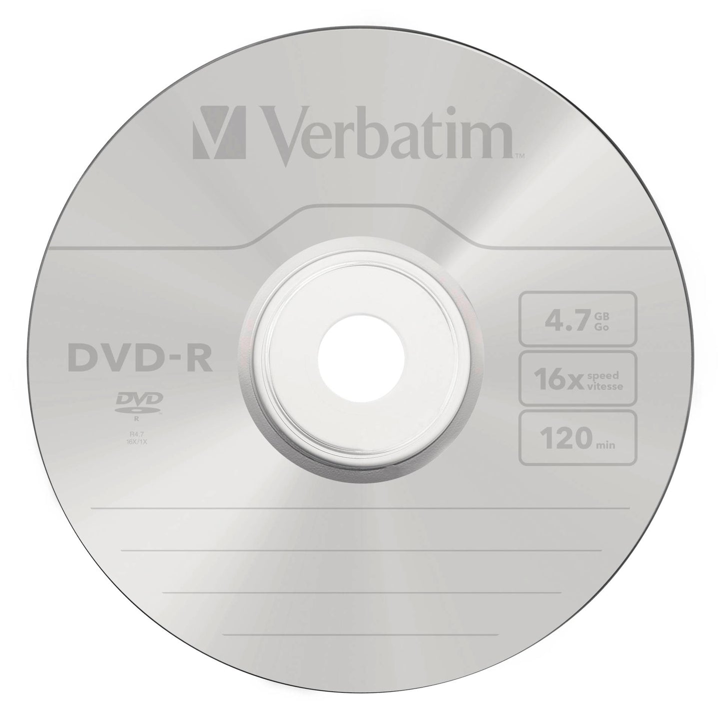 1x50 Verbatim DVD-R 4,7GB 16x Speed, matt silver