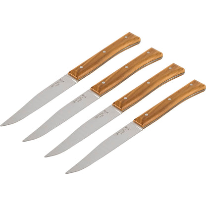 Opinel Table Knives Facette Set of 4  Olive Wood