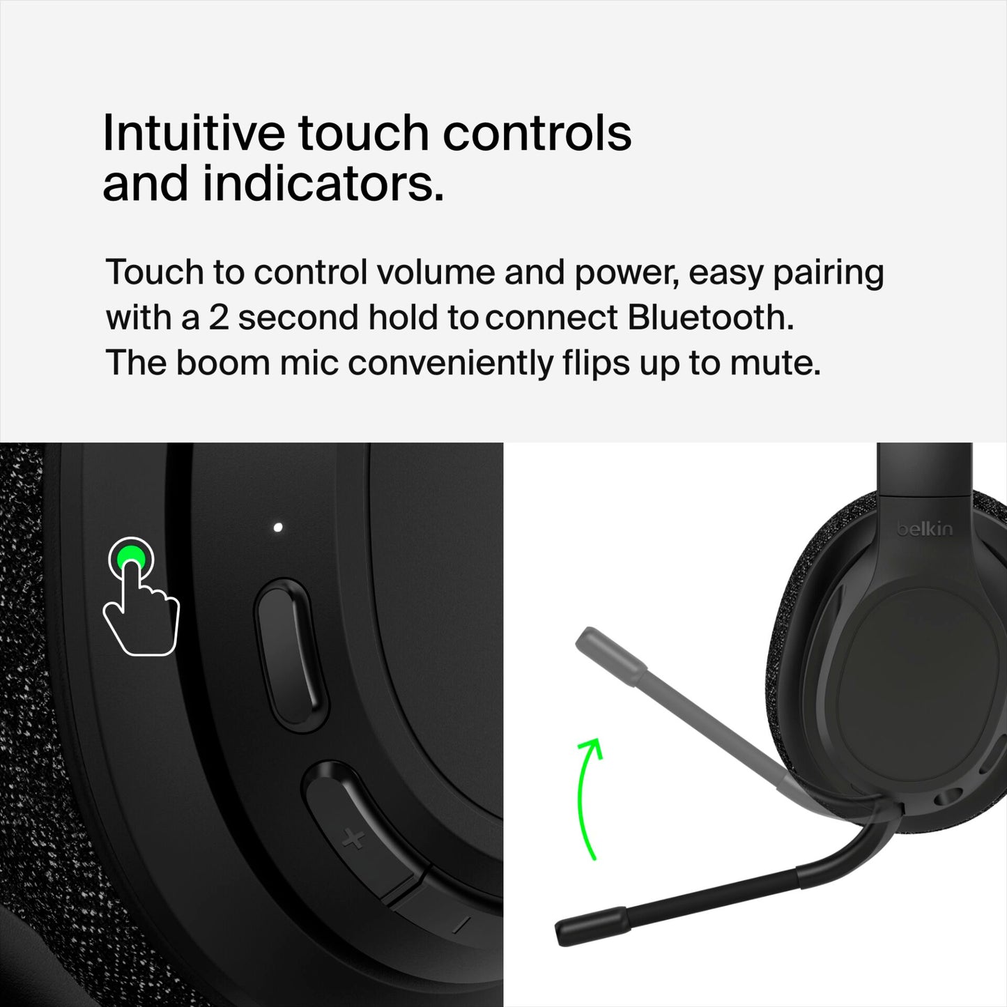 Belkin Soundform Adapt Over-Ear wireless + USB-C Cab.AUD005btBLK