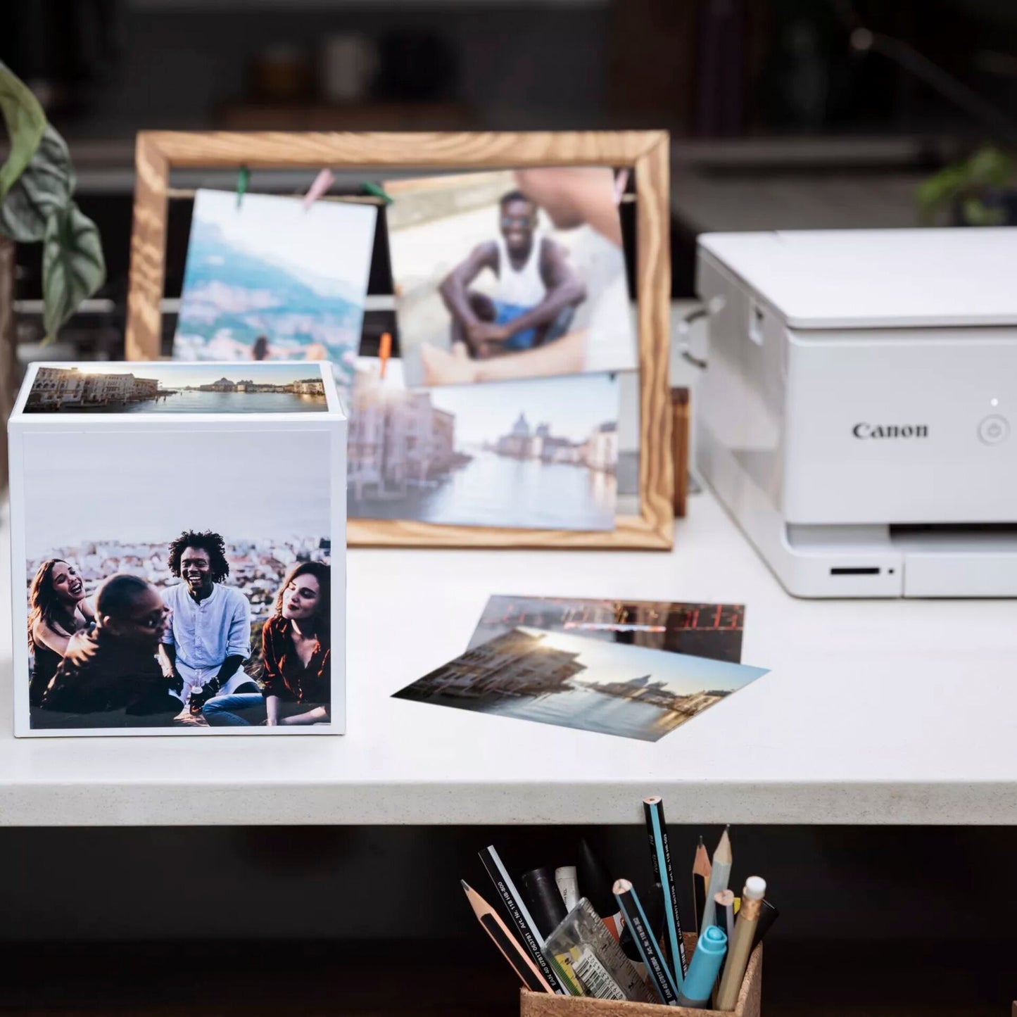 Canon PP-201 13x13 cm Photo Cube Creative Pack White Blue 40 Sh.
