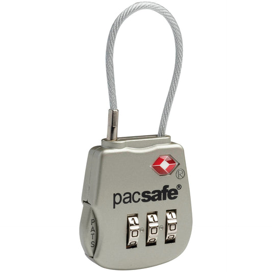 Pacsafe Prosafe 800 TSA Cable Combination Lock Silver