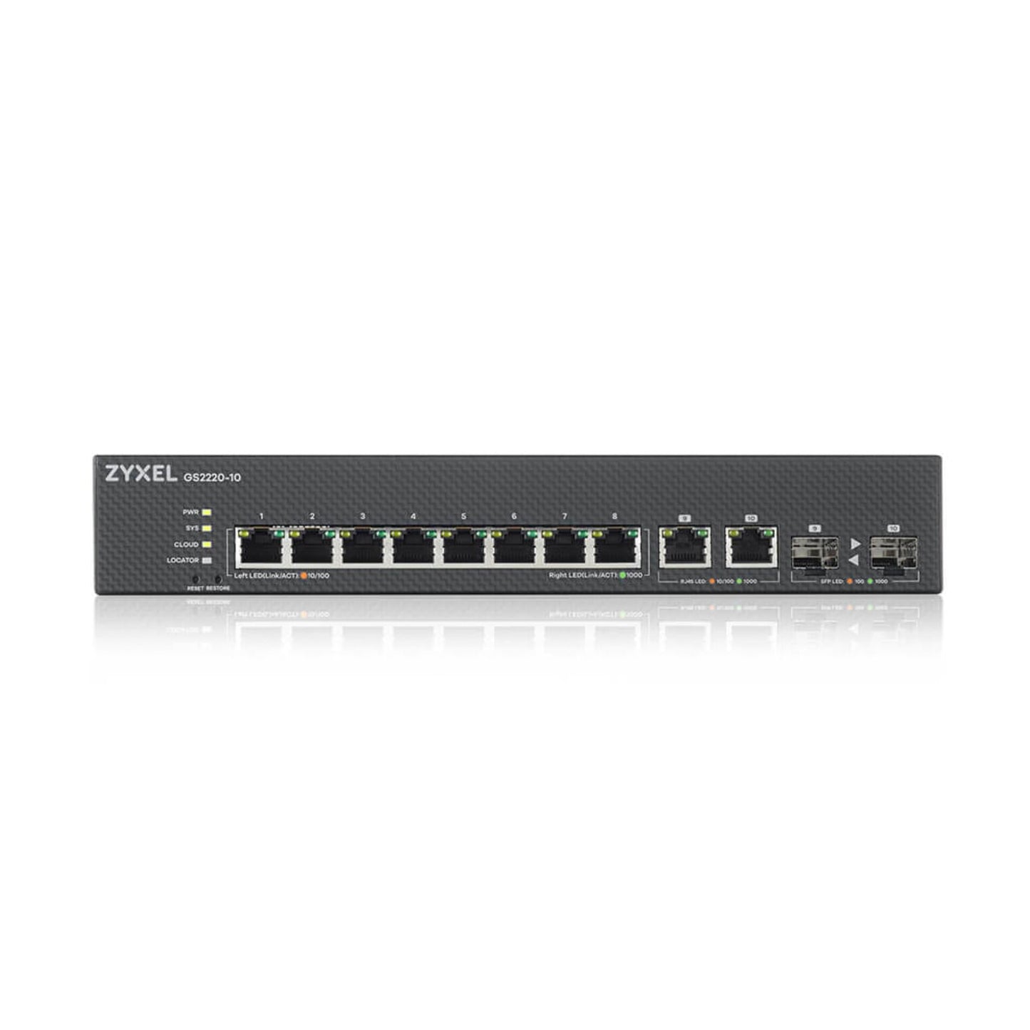 Zyxel GS2220-10 8 Port + 2x SFP/Rj45 Gigabit L2