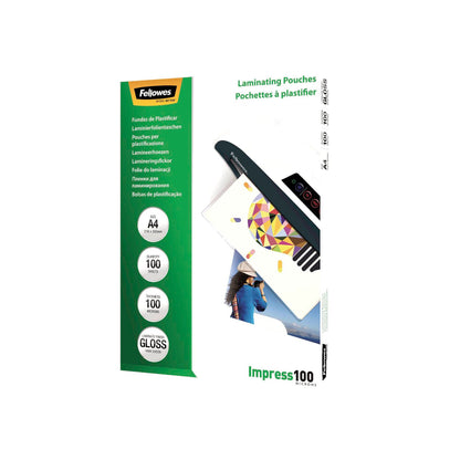 Fellowes A4 Glossy 100 Micron Laminating Pouch 100-pack