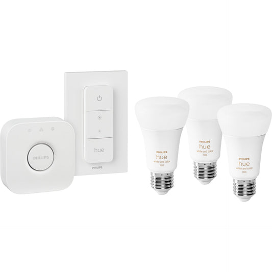 Philips Hue LED Lamp  E27 3-Pack White Color Amb. + Set