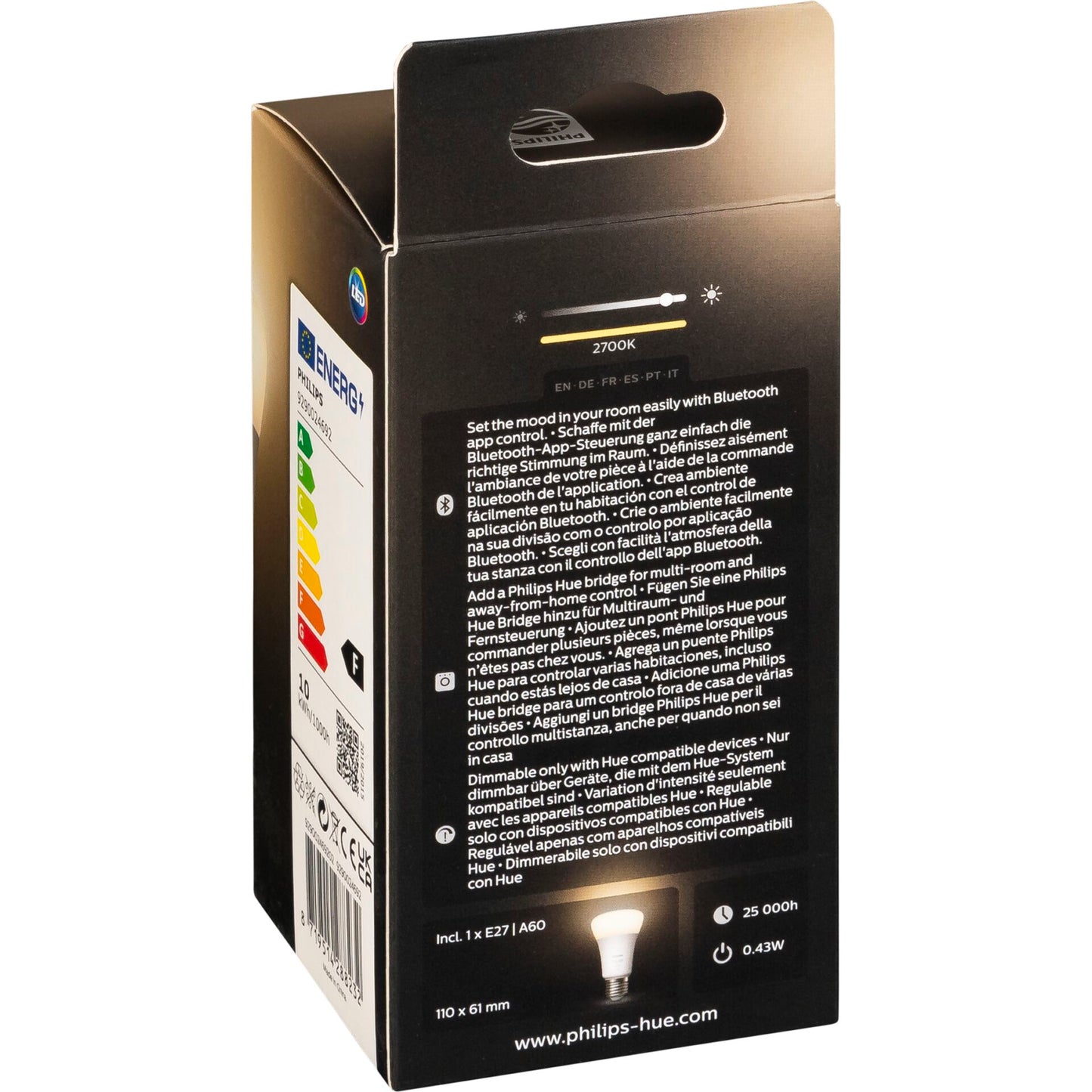 Philips Hue LED Lamp E27 9,5W 1100lm White