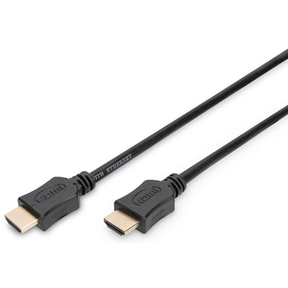 DIGITUS HDMI HighSpeed Ethernet HDMI, 5m, 4K 30p, gold, sw
