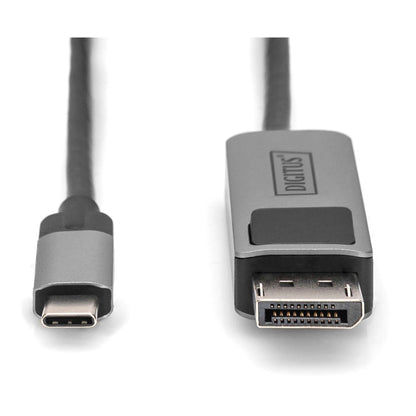 DIGITUS USB Type C / DisplayPort Bidirectional Alu, black 1m
