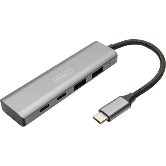 DIGITUS USB-C 4 Port HUB Alumin. Housing  2xUSB-A+2x USB-C Gen2