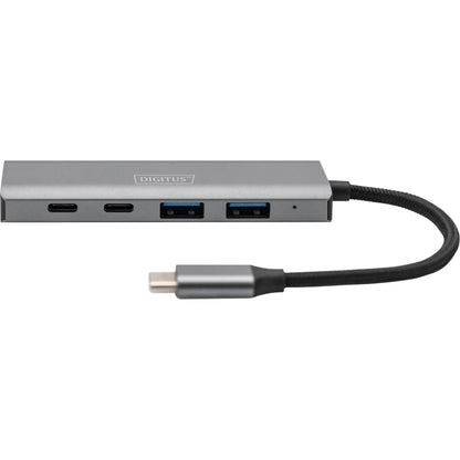 DIGITUS USB-C 4 Port HUB Alumin. Housing  2xUSB-A+2x USB-C Gen2