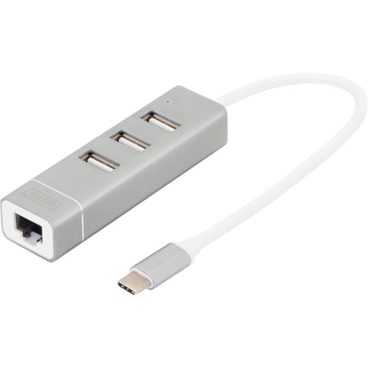 DIGITUS USB Type-C 3-Port Hub + Fast Ethernet LAN-Adapt DA-70253