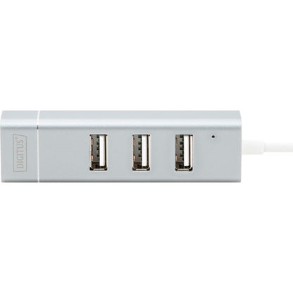 DIGITUS USB Type-C 3-Port Hub + Fast Ethernet LAN-Adapt DA-70253