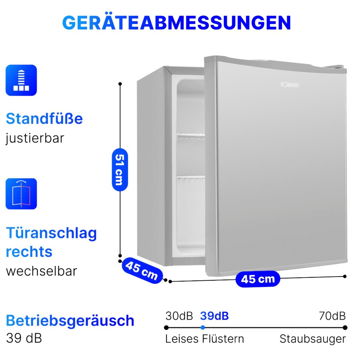 Bomann KB 7346 stainless steel-look Cooler