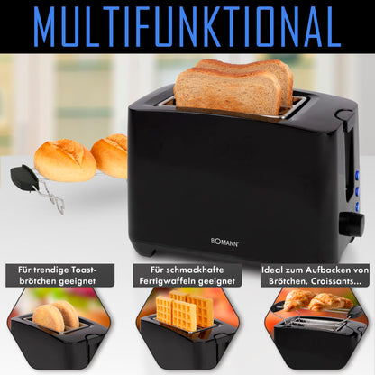 Bomann TA 6065 CB black 2 Slice Toaster