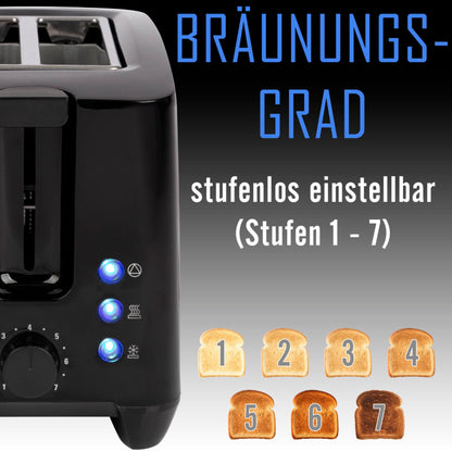 Bomann TA 6065 CB black 2 Slice Toaster