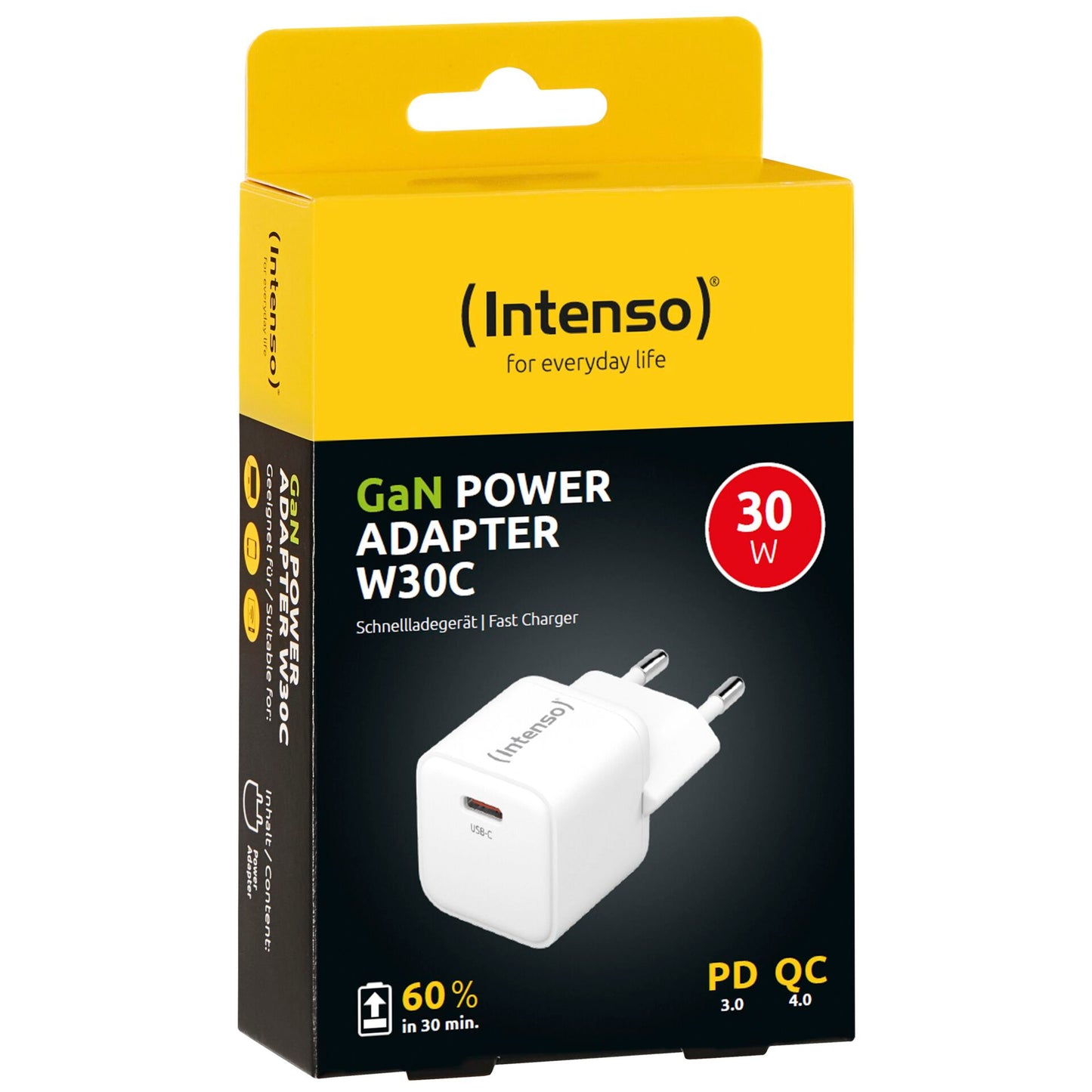 Intenso Power Adapter W30C GaN white 1x USB-C 30W