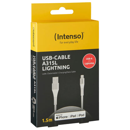 Intenso USB Cable A315L Nylon 1,5m white USB-A / Lightning 12W