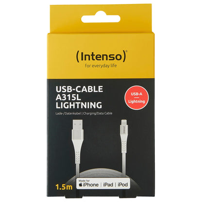 Intenso USB Cable A315L Nylon 1,5m white USB-A / Lightning 12W