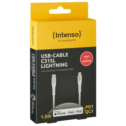 Intenso USB Cable C315L Nylon 1,5m white USB-C / Lightning 60W