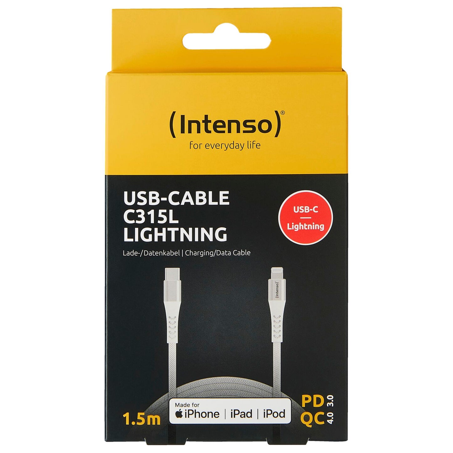 Intenso USB Cable C315L Nylon 1,5m white USB-C / Lightning 60W