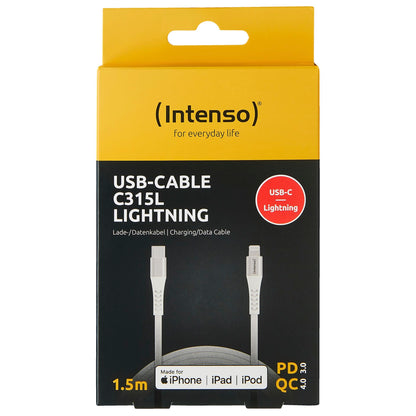 Intenso USB Cable C315L Nylon 1,5m white USB-C / Lightning 60W