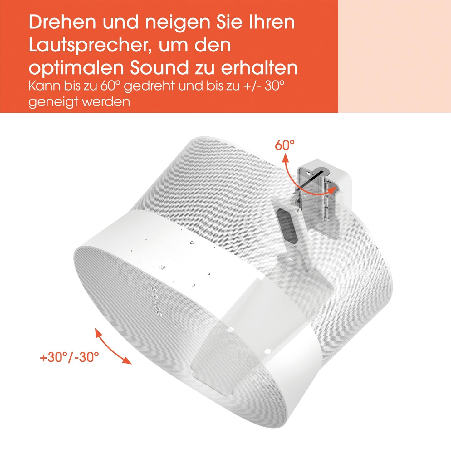 Vogels Wall Mount for Speaker Sonos Era 300 W white SWM 4131
