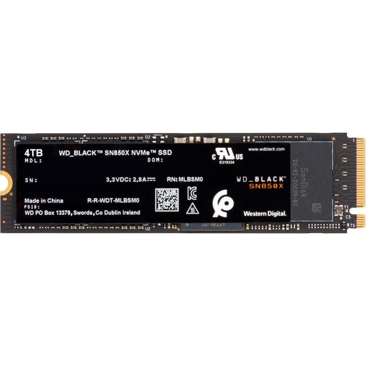 Western Digital Black SSD    4TB SN850 NVMe           WDS400T2X0E
