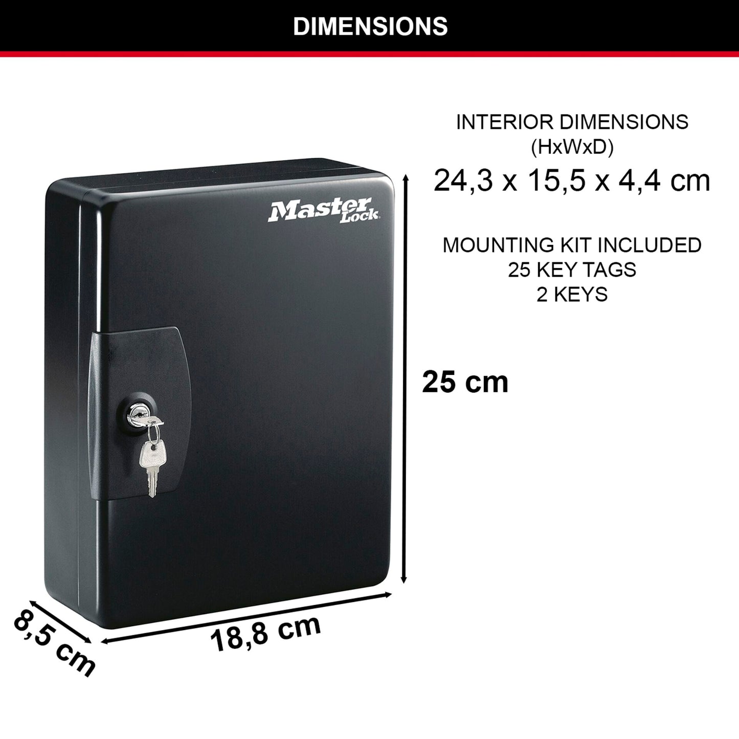 Master Lock Key Box for 25 Keys KB-25ML