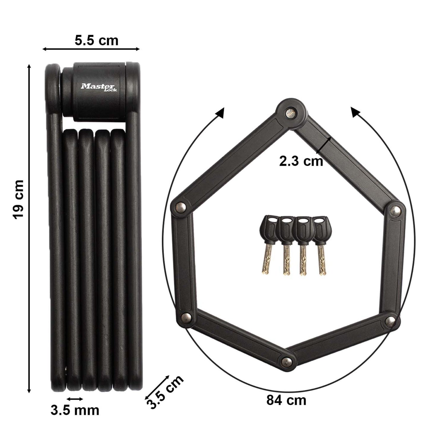 Master Lock Folding Lock with Key 8335EURDPRO