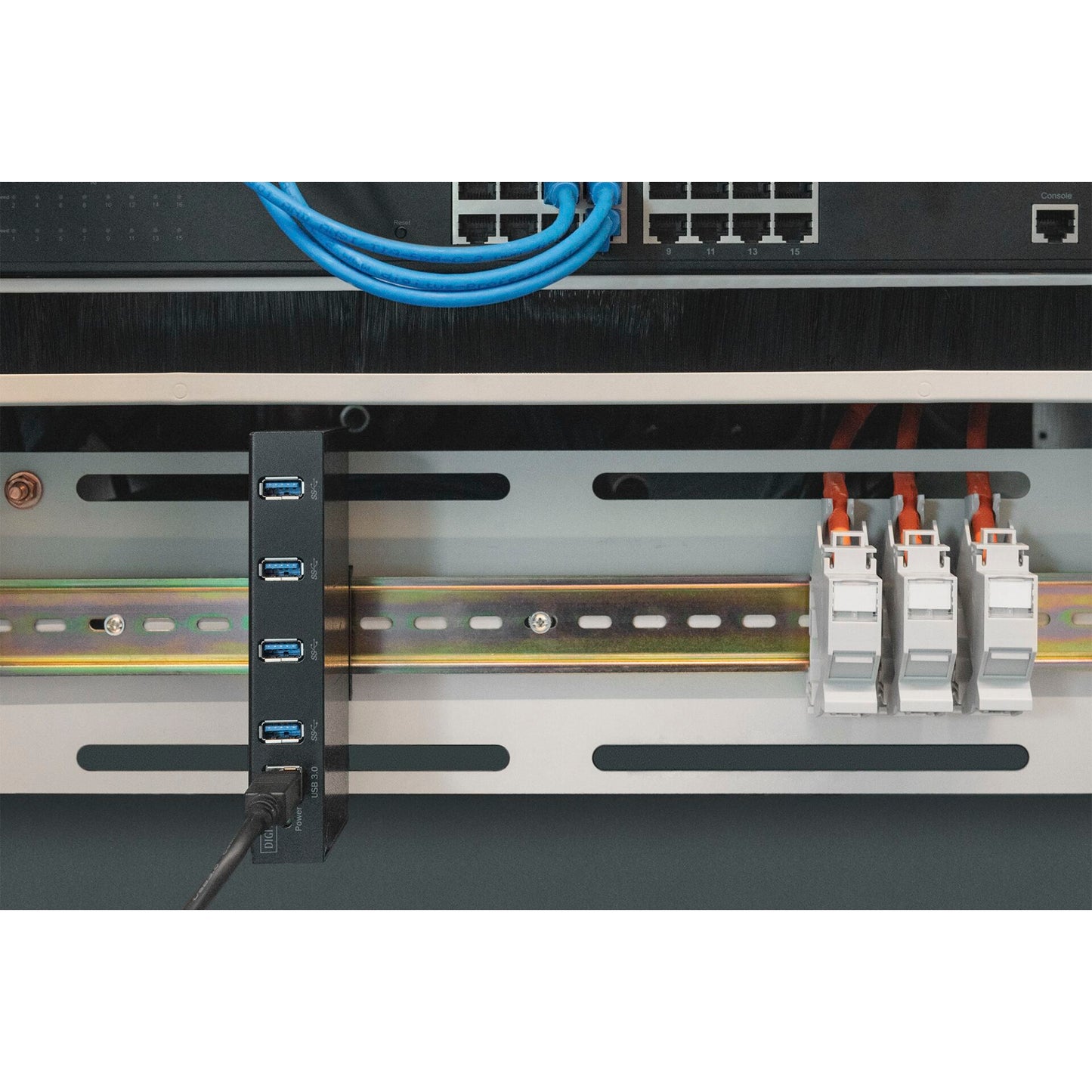 DIGITUS USB 3.0 Hub 4-Port Industrial Line 15-kV-ESD