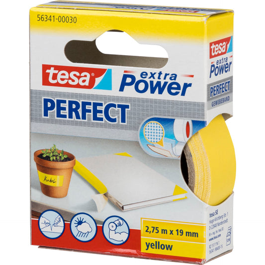 Tesa Cloth Tape 2,75m x 19mm extra Power yellow 56341